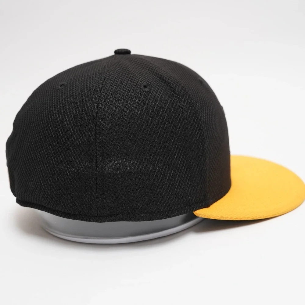 New‎ Era 59FIFTY Pittsburgh Pirates Hat Fitted Size 7 3/8 Black Yellow MLB